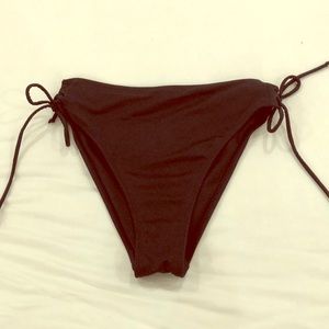 High rise black swim bottoms